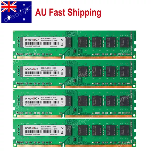 AU 32GB 4x8GB DDR3-1600MHz PC3-12800U 240Pin UDIMM Intel Low Desktop Memory RAM