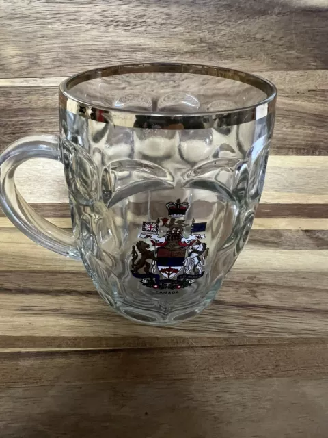 Canadian Armed Forces ~ Coat of Arms ~ Dimpled Glass Beer Stein Mug, Ravenhead.