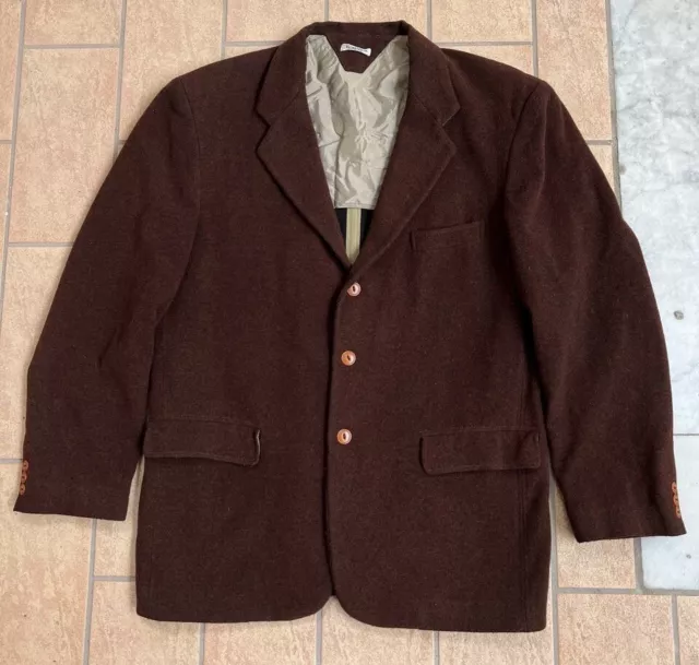 CP Company Boneville Men Blazer Coat Bordo Lana Wool Jacket Italy Size 50 Vintag