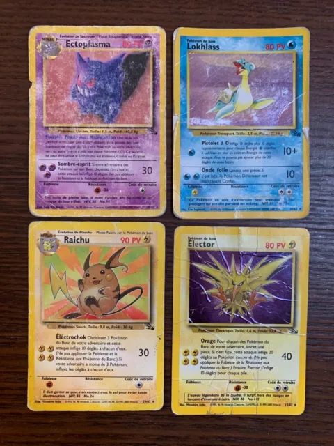 Lot 4 Cartes Pokémon Rares & Holos /62 Fossile Wizards Français