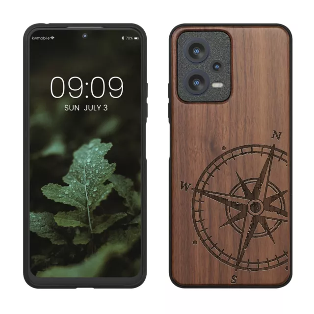 Coque rigide en bois pour Xiaomi Redmi Note 12 5G POCO X5 5G kwmobile