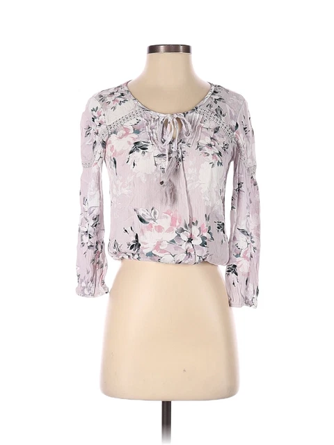 American Rag Cie Women Purple Long Sleeve Blouse XS