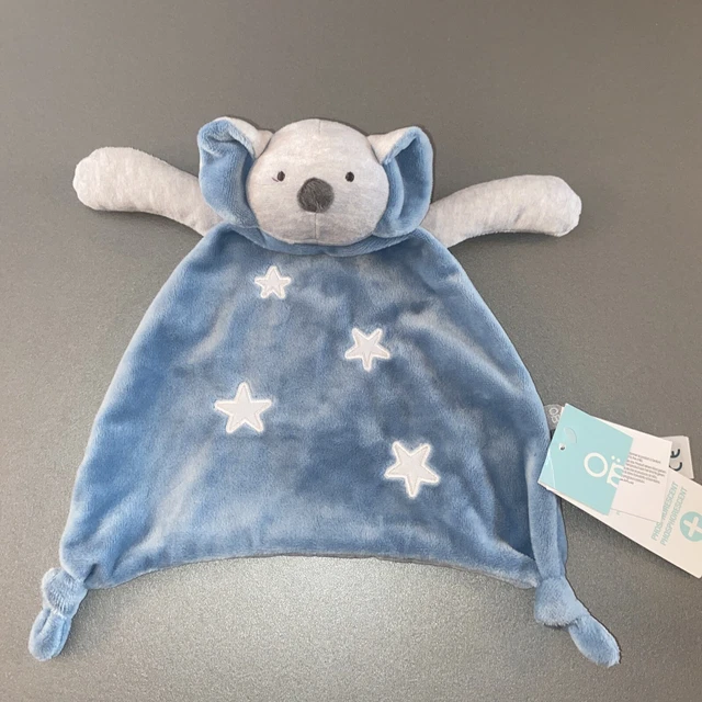 Doudou Plat Koala Bleu Etoiles Gris Obaïbi Neuf avec étiquette