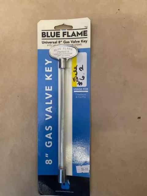 NEW Blue Flame Universal 8" Gas Valve Key fits ¼" or 5/16" Stems for fireplaces