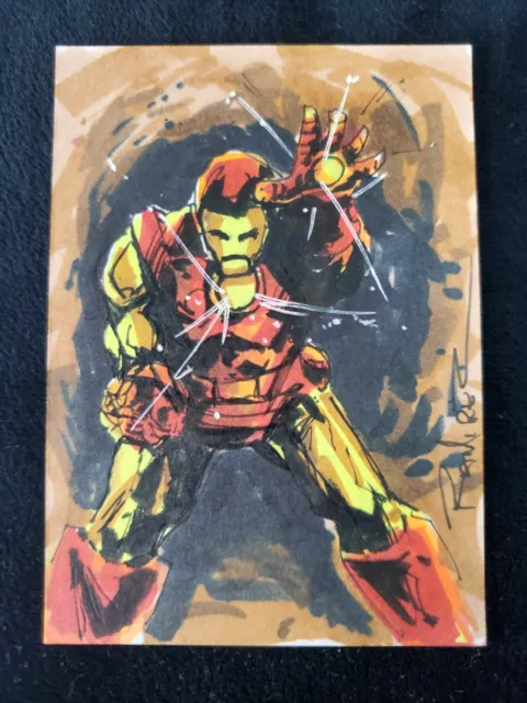 Iron Man Marvel PSC Sketch Card by Armando Ramirez Avengers 1 of 1 ACEO
