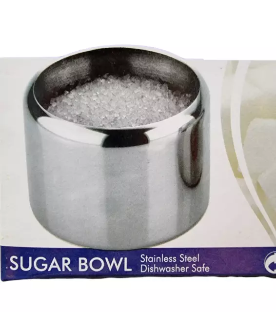 Stainless Steel Sugar Bowl 10oz 0.3 Litre Capacity Metal Cafe Coffee Shop Bowls