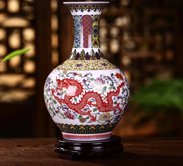 Vase En Céramique, Petit Vase En Porcelaine De Style Chinois Rétro, Ornement D'arrangement De Fleurs Séchées, Idéal Pour La Décoration De La Maison