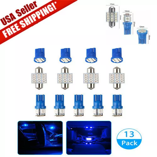 13x Auto Car Interior LED Lights For Dome License Plate Lamp 12V Kit Accessories