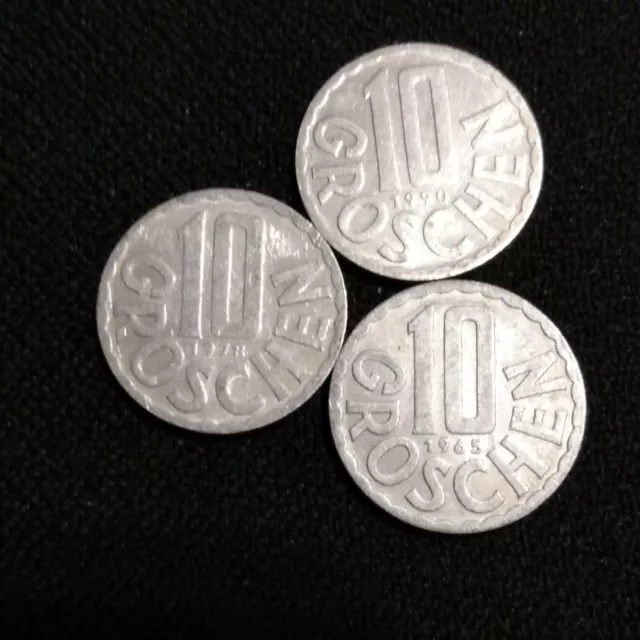 🇦🇹 bI05 Austria 10 Groschen Coins 1965 1978 1999 - Fast Ship + Combine & Save