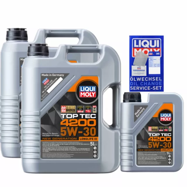 11L Liqui Moly aceite motor Top Tec 4200 5W-30 Nuevo Generación Acea C3 Api Sp