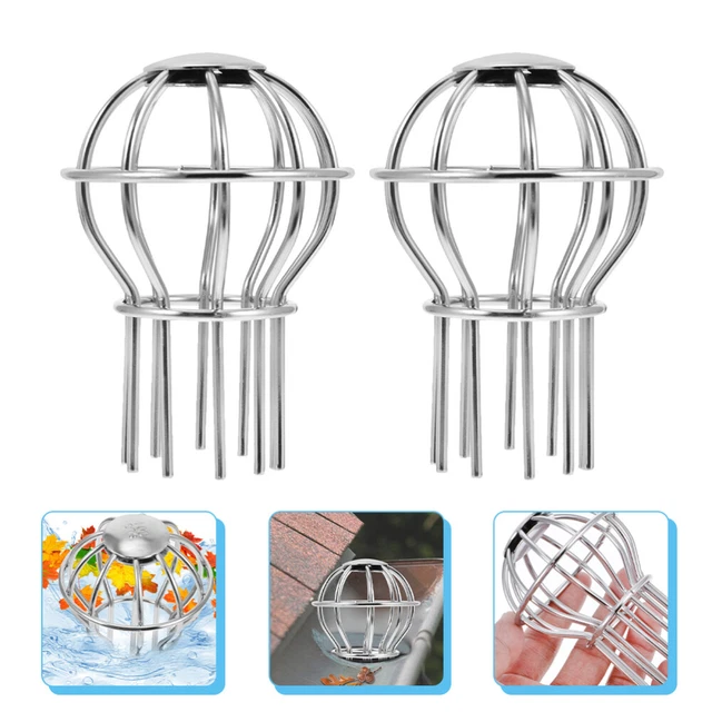 2 piezas techo exterior de drenaje de acero inoxidable tapa antibloqueo ático redondo cubierta neta