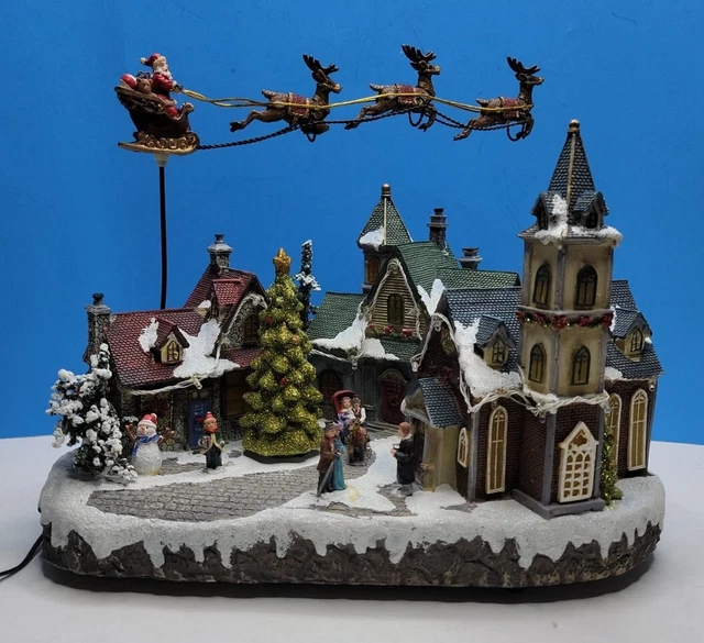 ENCHANTED FOREST ANIMATED Santa And Reindeer Village With Lights & Music. $99.00 - PicClick