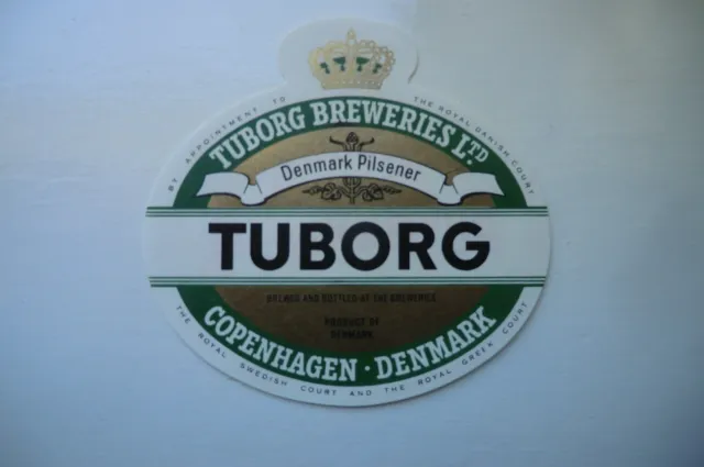 Mint Tuborg Copenhagen Denmark Tuborg Brewery Beer Bottle Label