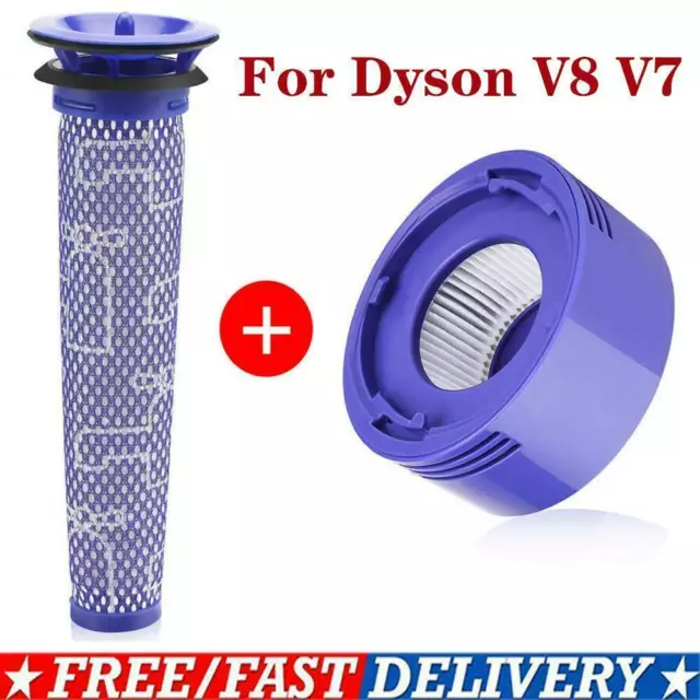 Pre & Post HEPA Filter For Dyson V8 V7 Animal Absolute Vacuum Cleaner Replace UK