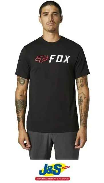 Fox Racing Apex SS Tech Tee Short Sleeve T-Shirt Motorcycle Black Red Mens J&S