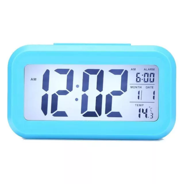 Digital Alarm Clock Backlight Snooze Temperature Battery Operated LCD Display