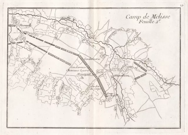 Melis Steenhuffel Londerzeel Vlaanderen (Belgique Gravure Le Rouge 1760