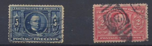 USA Stamps: 1904 Louisiana Exposition, 2c, 5c Scott 324,326: CV £30