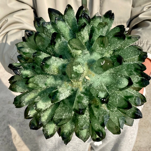 10.9LB New Find Green Phantom Quartz Crystal Cluster Mineral Specimen Healing 6