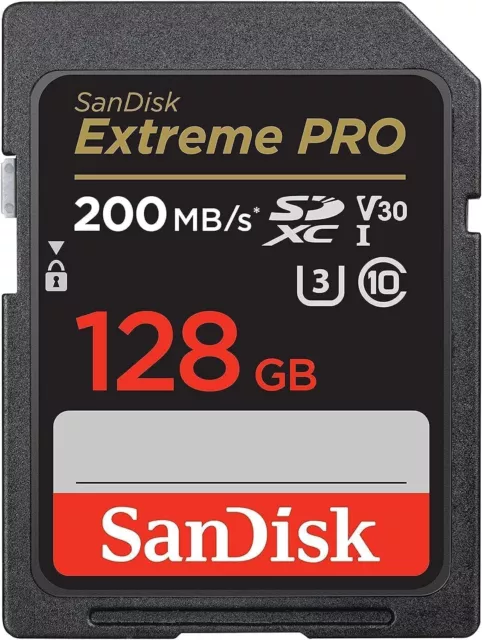 SanDisk 128GB Extreme PRO SD SDHC SDXC Memory Card U3 UHS-I Class 10 200MBs V30