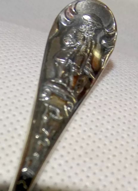 Philadelphia Pa. Full Figure Benjamin Franklin 4  1/2" Sterling Souvenir Spoon