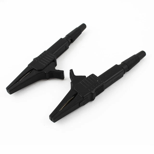 Noir 1000V Répartiteur 2 câbles de Test Alligator Pince isolée avec fiche banane
