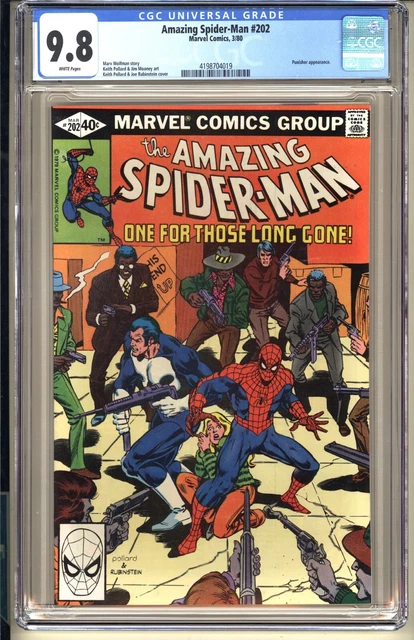 Amazing Spider-Man #202  CGC 9.8 WP NM/MT  Marvel Comics 1980 Punisher app v1
