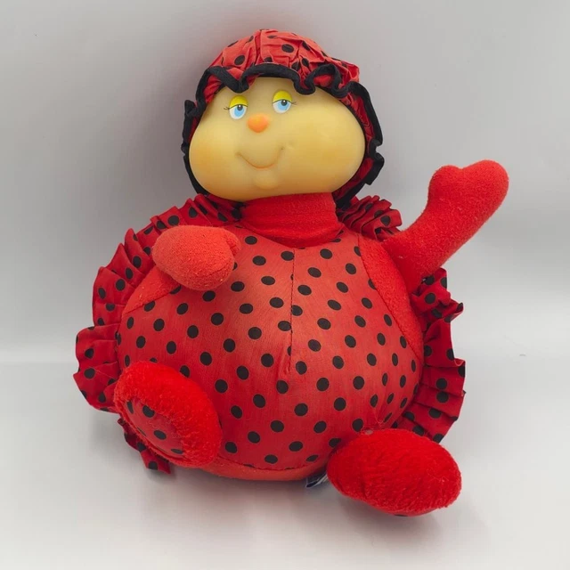 Ancien Doudou peluche Luciole blanc étoiles 2 faces JEMINI