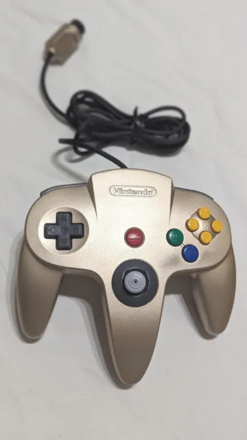 Authentic Nintendo N64 Controller OEM Gold Slightly Loose Stick Tested Nus - 005