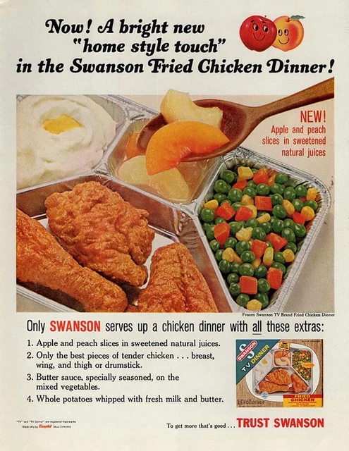 Home Style touch Swanson Fried Chicken TV Dinner ad 1965 P