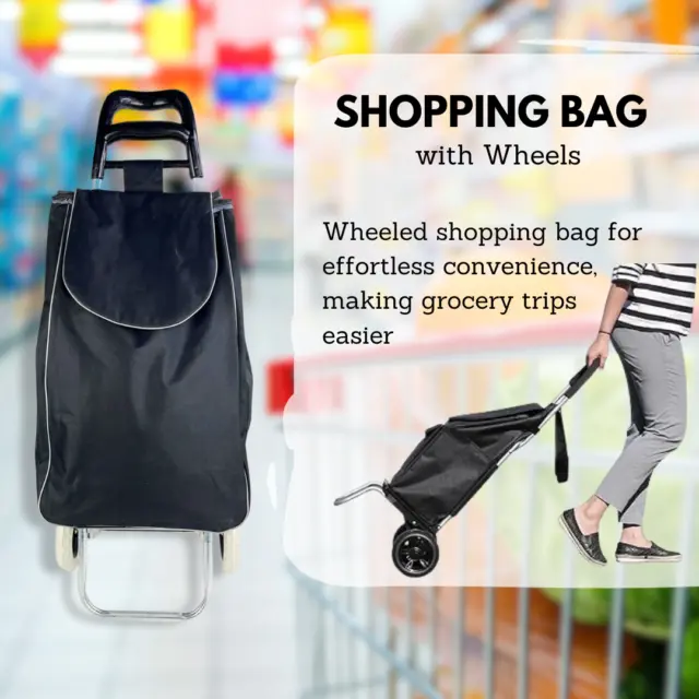 Pull Shopping Trolley Cart Bag Foldable Wheels Carts Bags Market Luggage Basket