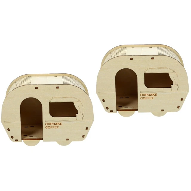 2 piezas Prácticos Chinchilla Cage Hideout Hamster House Accesorios Pequeños