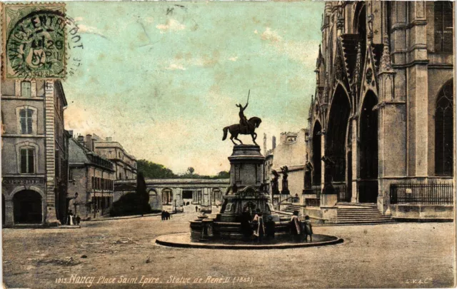 CPA Nancy-Place Saint Epvre-Statue of René II (187349)