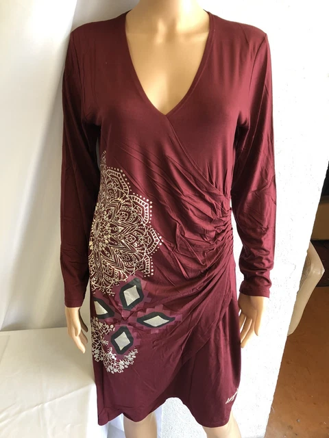 Robe Desigual Femme Orange Taille M - Courte, Manches Courtes, NEUVE Avec étiquettes