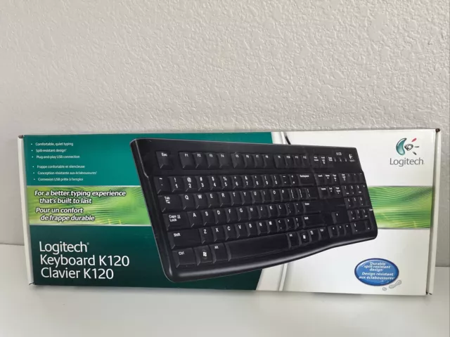 Logitech K120 USB Keyboard for PC - Black