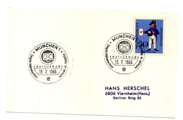 > § Deutschland, 1966 Erstausgabe Postkarte, Fip Munchen 1966