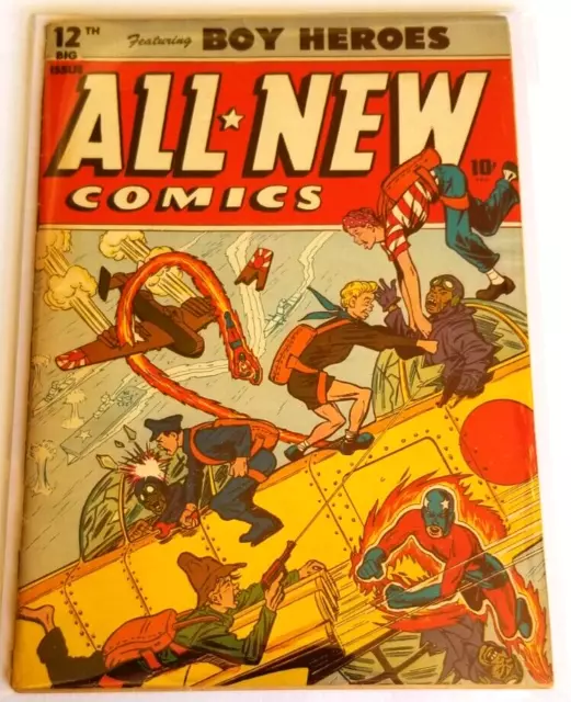 All-New Comics #12 Vg 4.0 (Harvey 1946) Schomburg Wwii Cover, Nazi Wwii Story