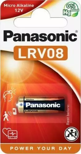 LRV08 Panasonic Car Alarm Battery ALKALINE   Long Life Small 12 Volt Cell Power