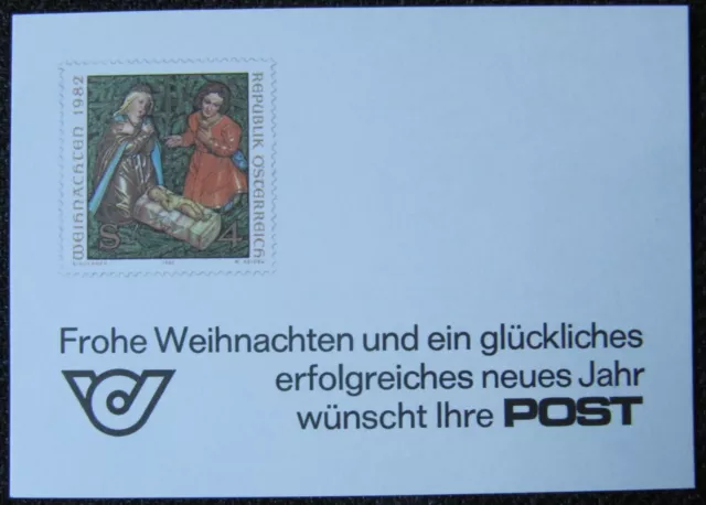 ÖPT Glückwunschkarte Weihnachten 1982 postfrisch **, selten