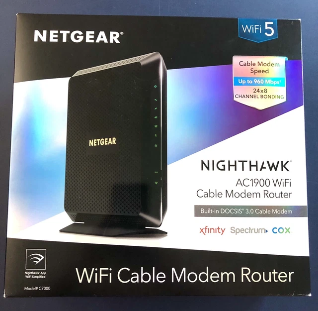 NETGEAR NIGHTHAWK C7000 Cable Modem WiFi Router DOCSIS 3.0 AC1900 Open