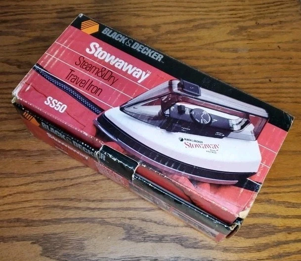 Vintage Black & Decker Stowaway Travel Iron Steam & Dry
