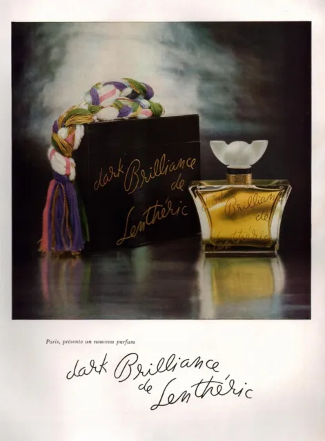 ▬► PUBLICITE ADVERTISING AD Parfum Perfume LENTERIC Dark Brillance 1947