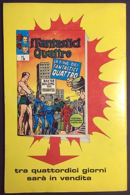 I FANTASTICI QUATTRO n.5 200 LIRE GIU. 1971 EDITORIALE CORNO NO