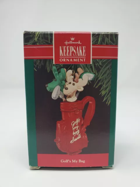 Vintage 1990 Hallmark Keepsake Golf's My Bag Christmas Ornament Holiday Tree