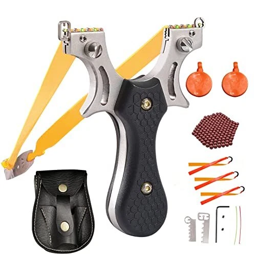 RRLOM Solid Slingshot Set, Outdoor Professional Slingshot for Hunting, Stainless