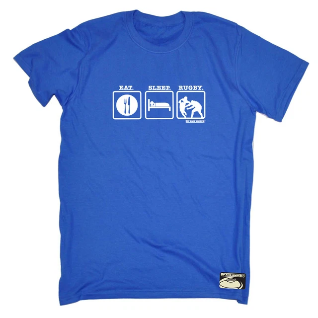 Rugby Uau Eat Sleep - Mens Funny Novelty Tee Top Shirts T Shirt T-Shirt Tshirts