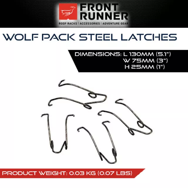 Front Runner Wolf Pack Steel Latches L 130mm x W 75mm x H 25mm 4x4 4WD Offroad