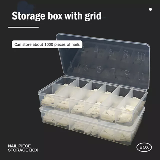 Plastic Storage Box Case Nail Art False Tips Gems 12 cell Makeup Empty Contai_d1
