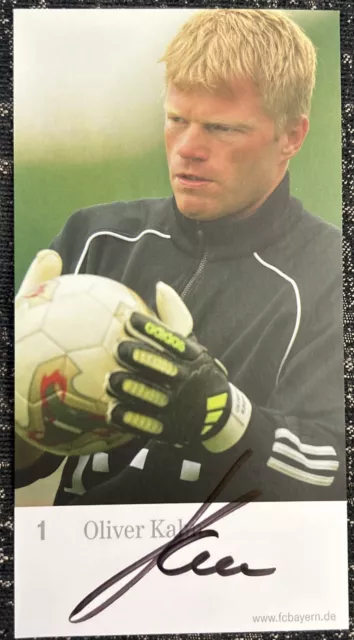 Signed Oliver Kahn Official Bayern Munich Promo Card Autograph Football