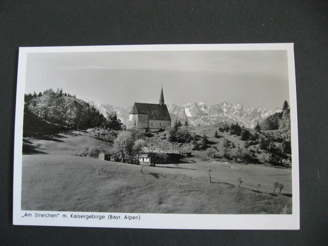 AK:  "Am Streichen" mit Kaisergebirge (Bayr. Alpen), Photo Haug Jun. Unterwössen